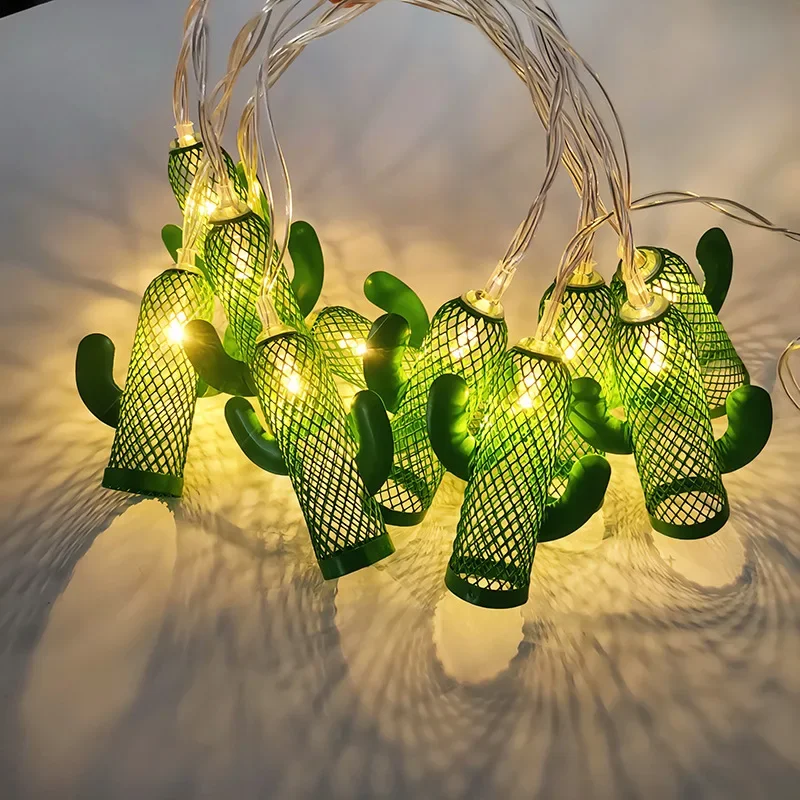 

1.65M Cactus Iron Wrought Led Light String Home Party Atmosphere Decoration Light Warm White