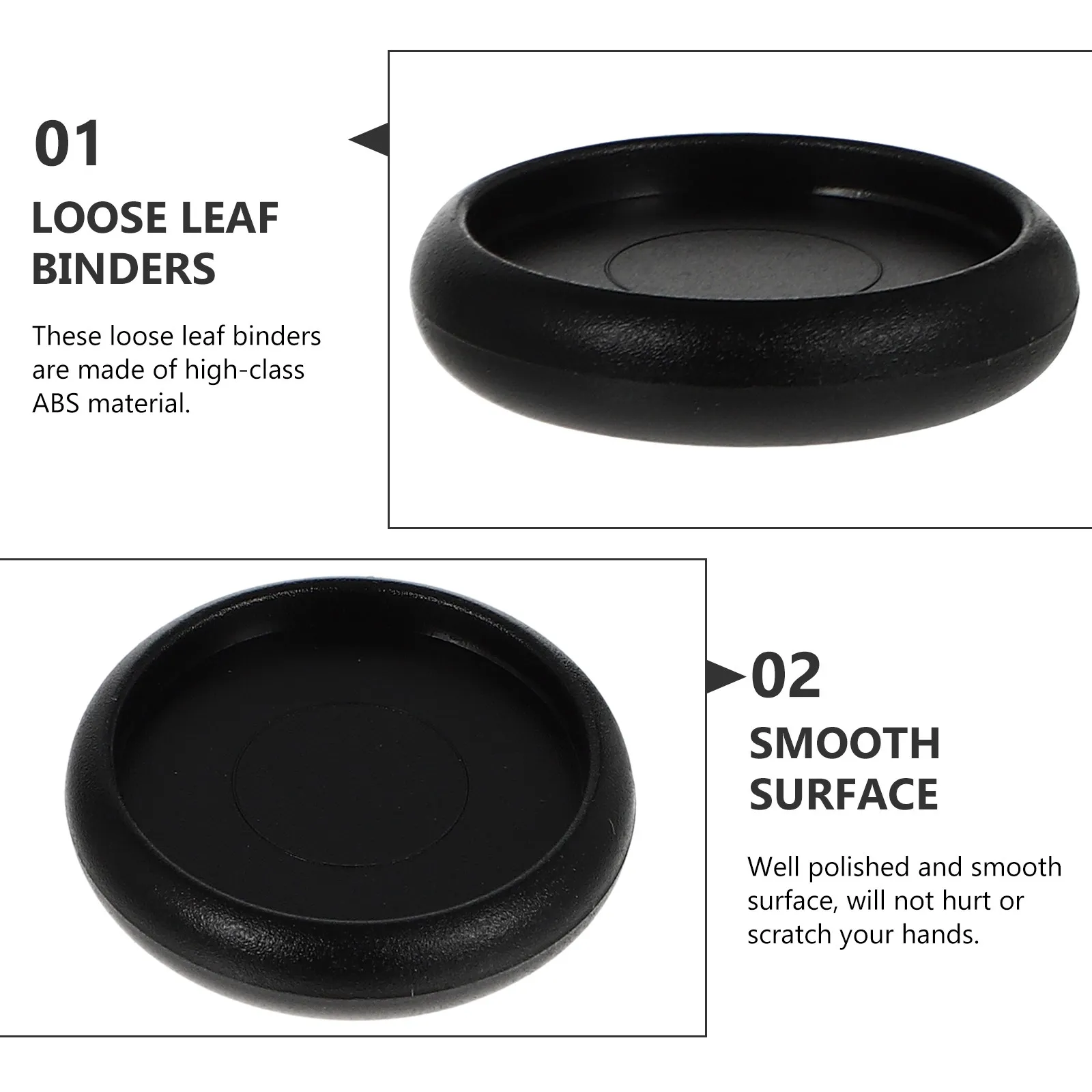 44개 고급 광택 ABS 루즈리프 바인딩 링 디스크바운드 확장 디스크 DIY 북 바인더 노트패드 플래너 학교 사무용