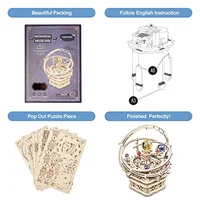 Robotime Rotating Starry Night Mechanical Music Box 3D Wooden Puzzle Assembly Model Building Craft Kits for Children Kids AMK51 2
