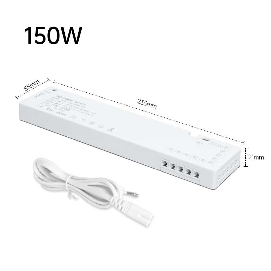 ตัวเลือกสินค้า หม้อแปลงไฟฟ้าควบคุมแสง LED 12V/24V สำหรับตู้เสื้อผ้า