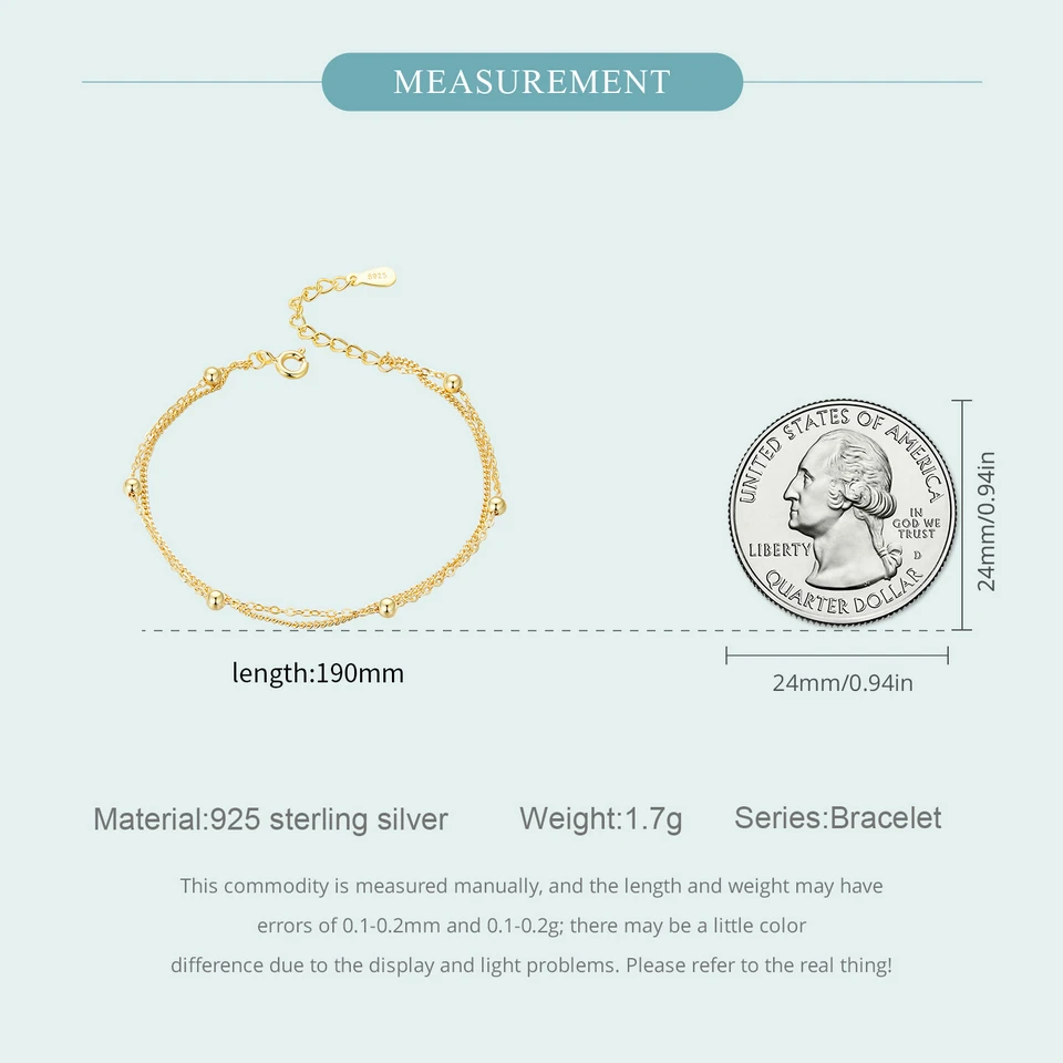 Cavigliera Donna A Doppio Strato In Argento 925 Con Perline E Stella - Lunghezza Regolabile 21+2 Cm, Gioiello Moda