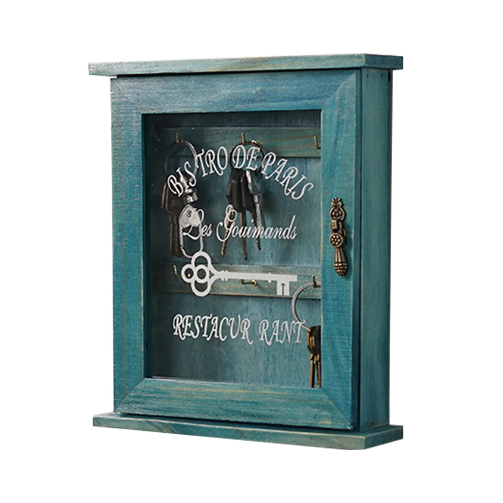 

Wooden Accessories Cabinet Home Decor Entrance Wall Mounted Mail Storage Easy Install European Style Retro Key Holder Box Craft