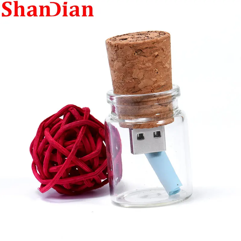 SHANDIAN 드리프트 병 펜 드라이브, 64GB 플래시 드라이브, 32GB 메이플 선물 상자 메모리 스틱, 16GB USB 스틱, 나무 USB 플래시 드라이브