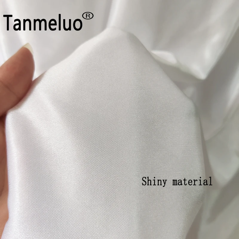H80xL300 CM White Pleated Table Skirts Thick Soft Satin Ice Silk Tablecloth Cover Wedding Stage Table Skirting for Event Party