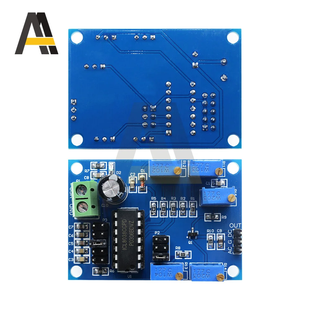 ICL8038 Signal Generator 10Hz-450KHz Medium/Low Signal Frequency 12V to 15V Triangular/Rectangular/Sine Wave Generator Module 6