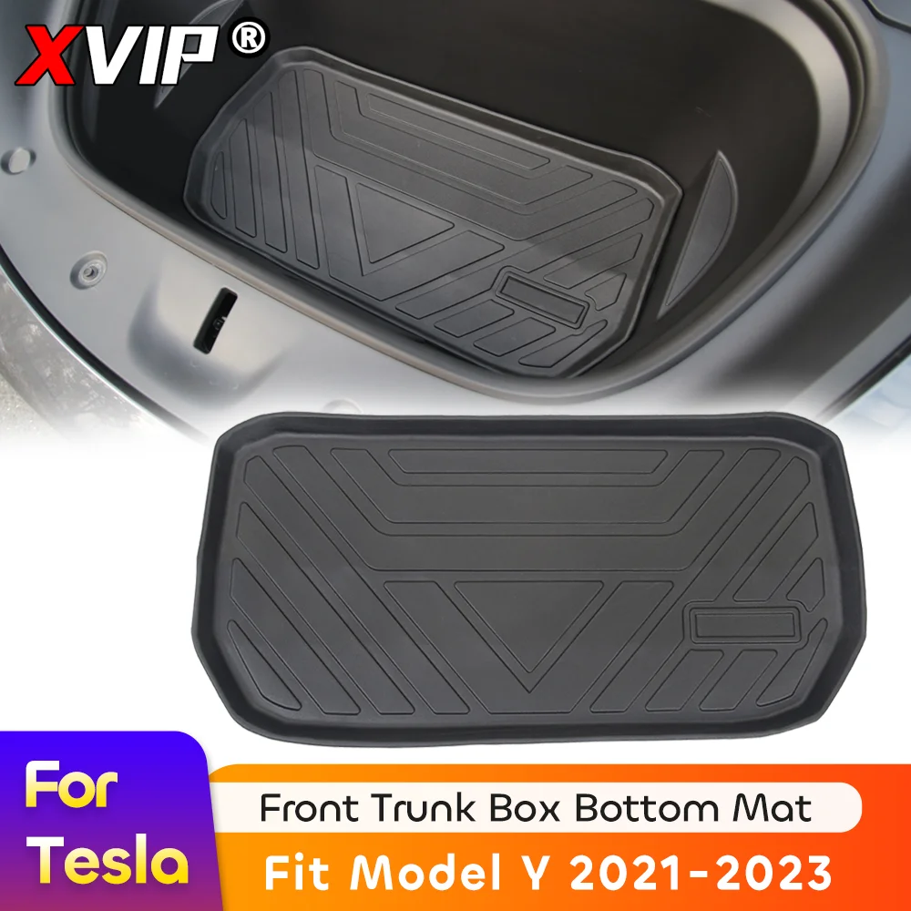 

XVIP Upgraded TPE Front Storage Box Pad+Rear Trunk Bottom Mat For Tesla Model Y 21-23 Waterproof Pad Protective Liner Tray Cover