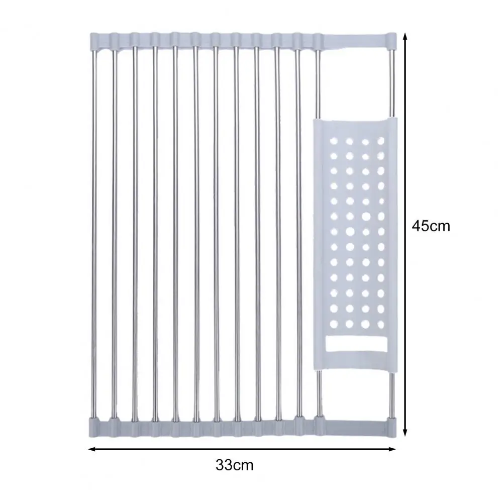 45*33cm Stainless Steel Sink Drain Rack Rustproof Anti-Corrosion Foldable Dish Drying Holder Kitchen Multi-Functional Holders