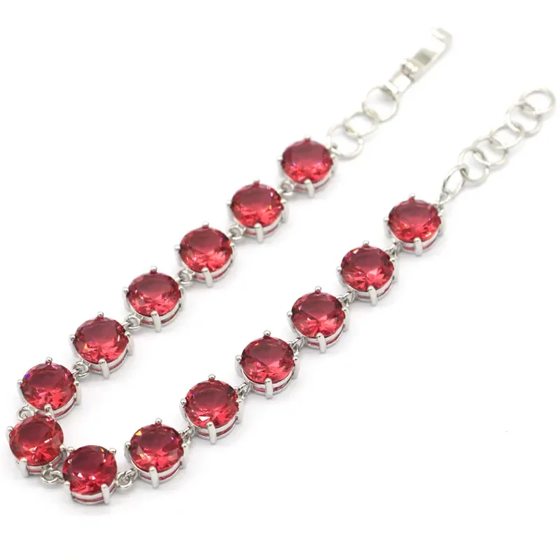 14g 925 SOLID STERLING SILVER Customized BRACELET Gorgeous Violet Tanzanite Pink Morganite Raspberry Rhodolite Garnet Ladies Par