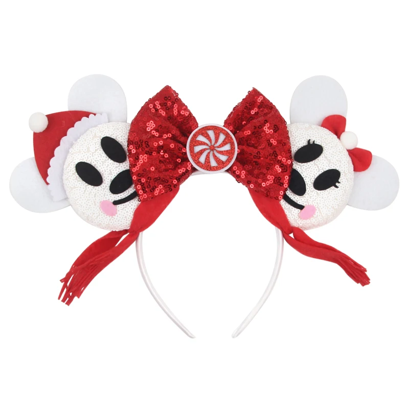 2026 Neue Weihnachts-Mausohren-Haarreife für Damen, Pailletten-Schleifen-Haarband, Weihnachtsfest-Cosplay, Mädchen-Party-Haaraccessoires, Geschenk für Frauen – Detail 5