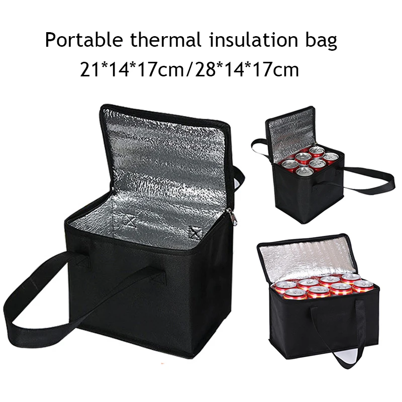 Lunch Bag Cooler Bag Portable Lunch Cooler Bag Folding Insulation Picnic Ice Pack Food Thermal Bag Outdoor Picnic Tin Foil Food Bags Drink Carrier