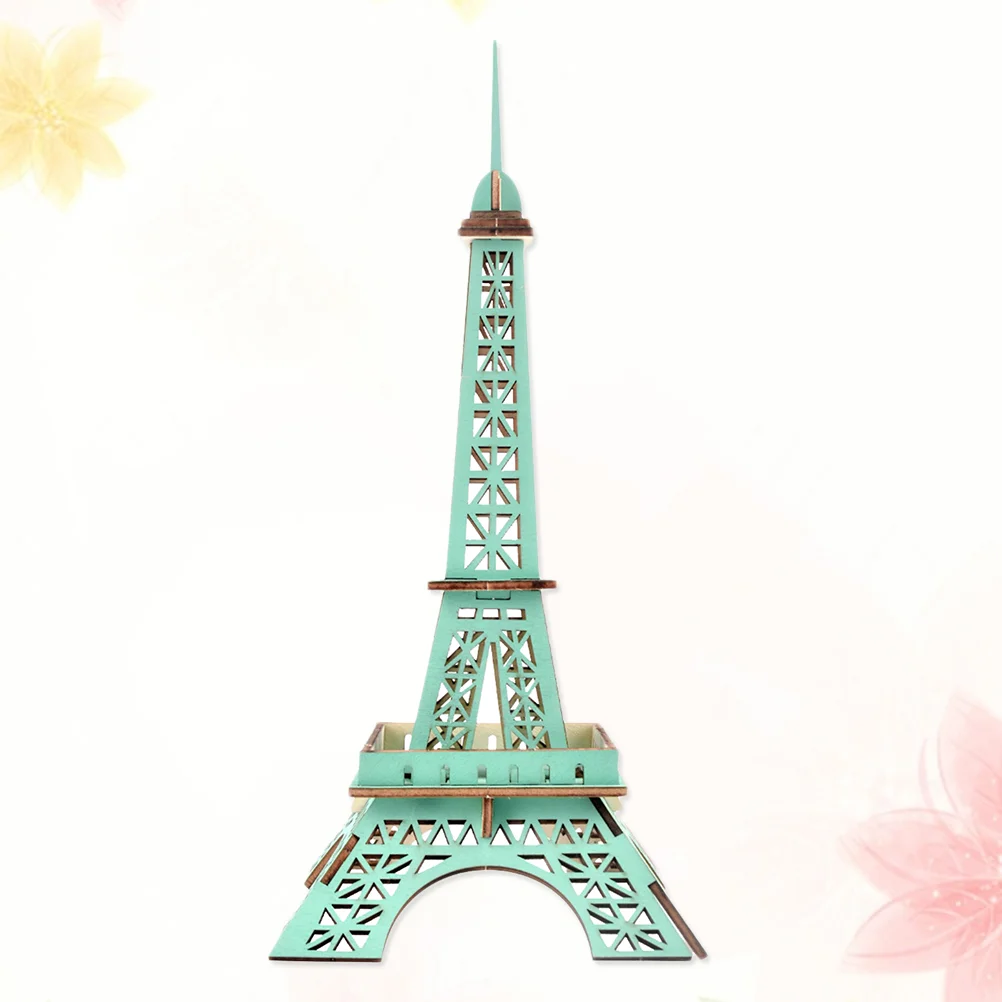 3 D Puzzle Desktop Child Kids Puzzles Mini Toys for Bamboo Wooden Eiffel Tower Buildings