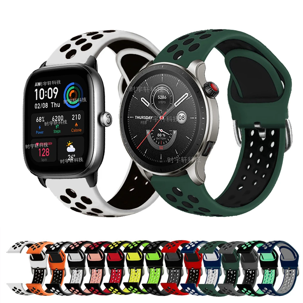 Per Amazfit Gtr 4 3 Pro Smartwatch Band Silicone Sport 20/22Mm Cinturino Bracciale Per Amazfit Gts 4 2 2E/Bip 3 Pro/U/S/Gtr Mini Cintura