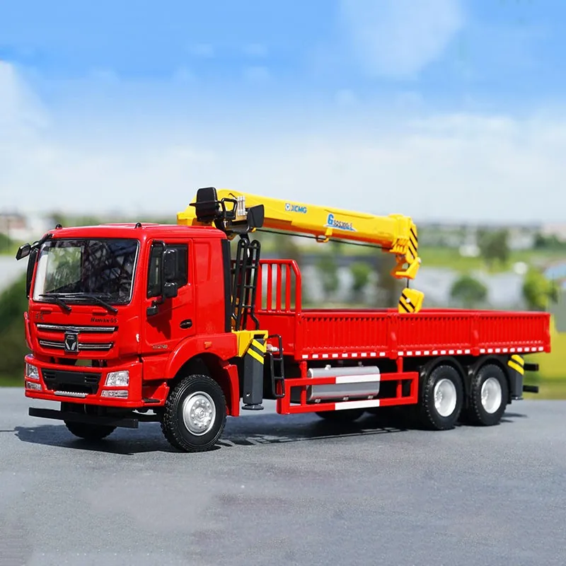 

1:35 Scale Model Diecast Alloy Truck Integrated Truck-Mounted Crane Transporter Engineering Toys Adult Collection Gifts Display