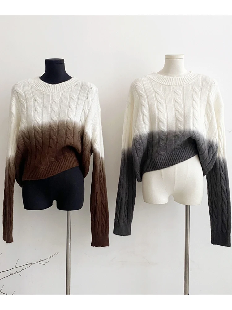 

Женский джемпер с длинными рукавами, повседневный шикарный классический свитер с круглым вырезом в стиле Харадзюку, Осень-зима Y2K