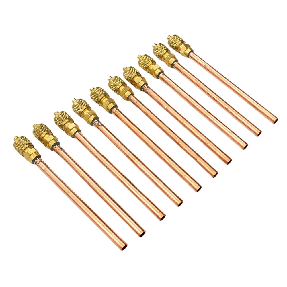 Lot De 5 Valves D'accès En Laiton Pour Climatisation/réfrigération - Pour Test Pression, Charge, Vide - Tailles 6, 11.5, 12.5 Cm