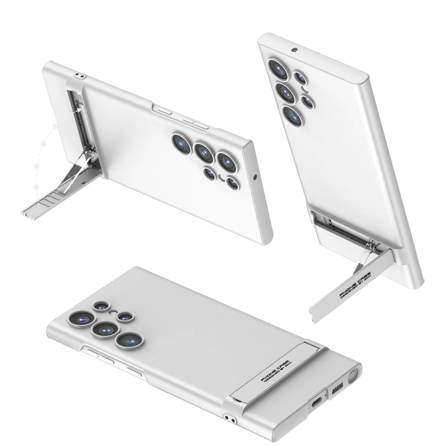 Ultra-Thin Skin-Friendly Matte Shockproof Protective Cover with Adjustable Bracket