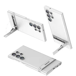 Ultra - Thin Skin - Friendly Matte Shockproof Protective Cover with Adjustable Bracket - Galaxy S24 Ultra (Silver)