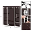 69" Portable Clothes Wardrobe Storage Organizer with Non-Woven Fabric Quick and Easy To Assemble Extra Strong and Durable Dark 6
