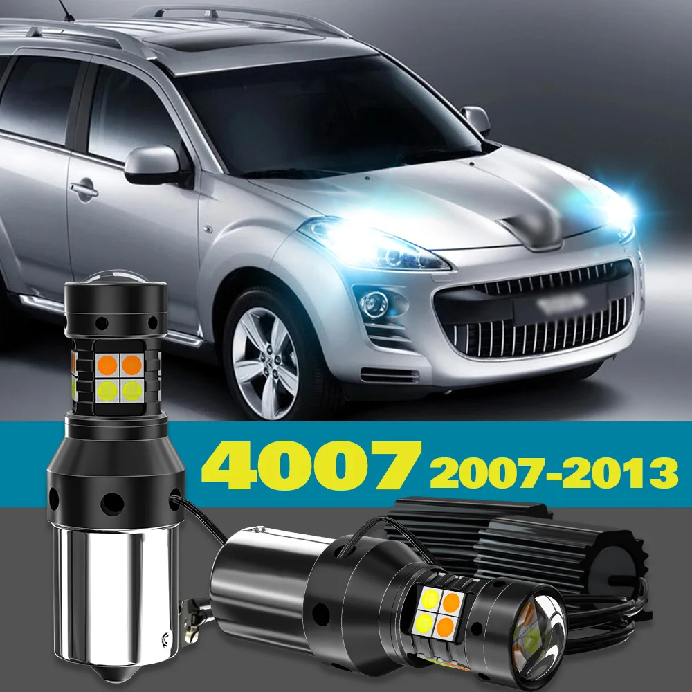 

Dual Mode Turn Signal+Daytime Running Light DRL For Peugeot 4007 Accessories 2007-2013 2008 2009 2010 2011 2012 2pcs LED Lamp