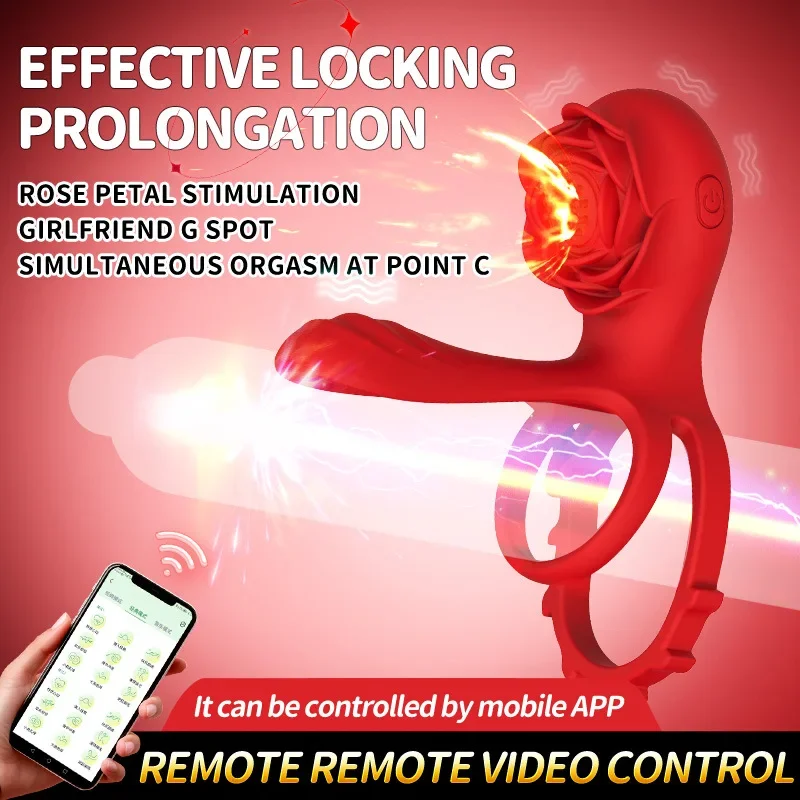 Vibrating Cock Ring for Men Silicone Penis Rings Intense Vibration Mens Vibrator Longer Harder Stronger Erection Adult Sex Toys