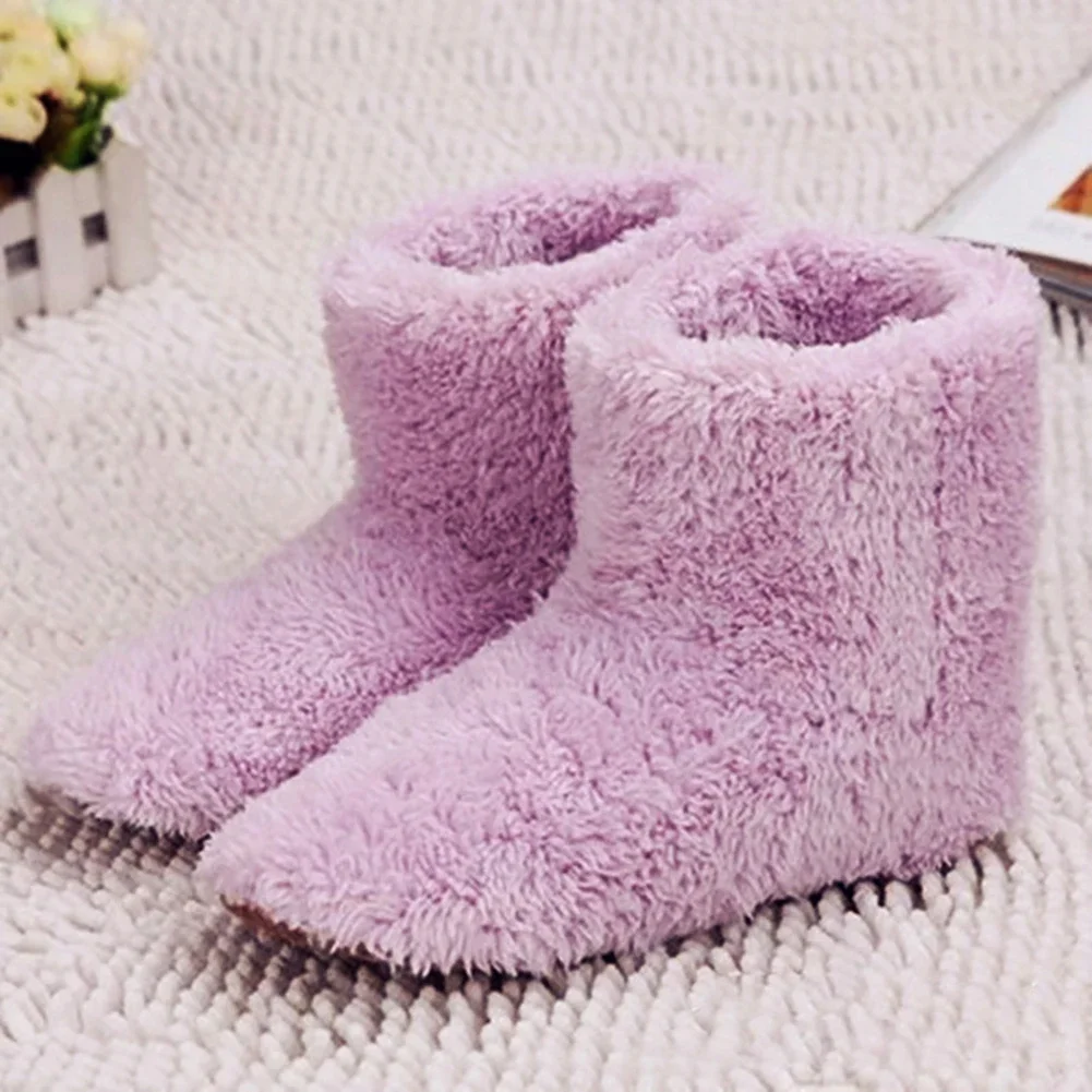 Electric Foot Warmer Winter USB Electric Heating Shoes for Women Men Comfortable Plush Washable Indoor Outdoor