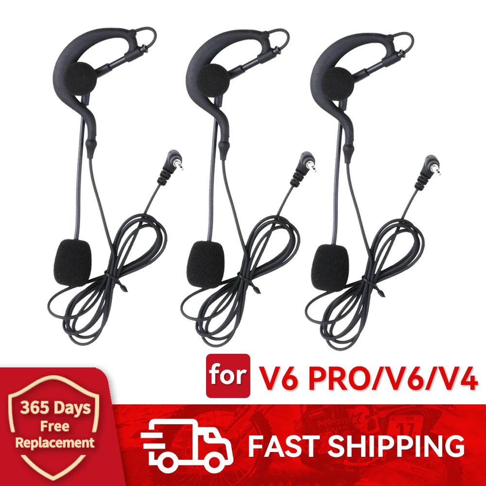 3/4PCS Referee Earhook Headphone 3.5mm Jack Headset Microphone Mic for