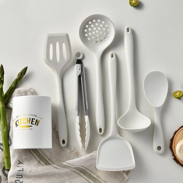 Best Silicone Kitchen Utensils Set Cooking Tools Heat Resistant Cookware  Spatula Shovel Spoon Kitchenware Non-Stick Accessories - AliExpress