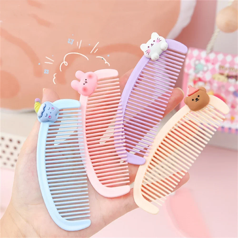 Portable Cartoon Mini Crescent Comb Children's Small Comb Student Carrying Plastic Hairdressing Anti-static Small Gift hair brush comb,baby hair comb