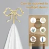 1/2Pcs Coat Hook Brass Retro Gold Bow-Shape Decorative Hook Wall-Mounted Clothes Rack for Home Bathroom Bedroom Towel Hooks 3