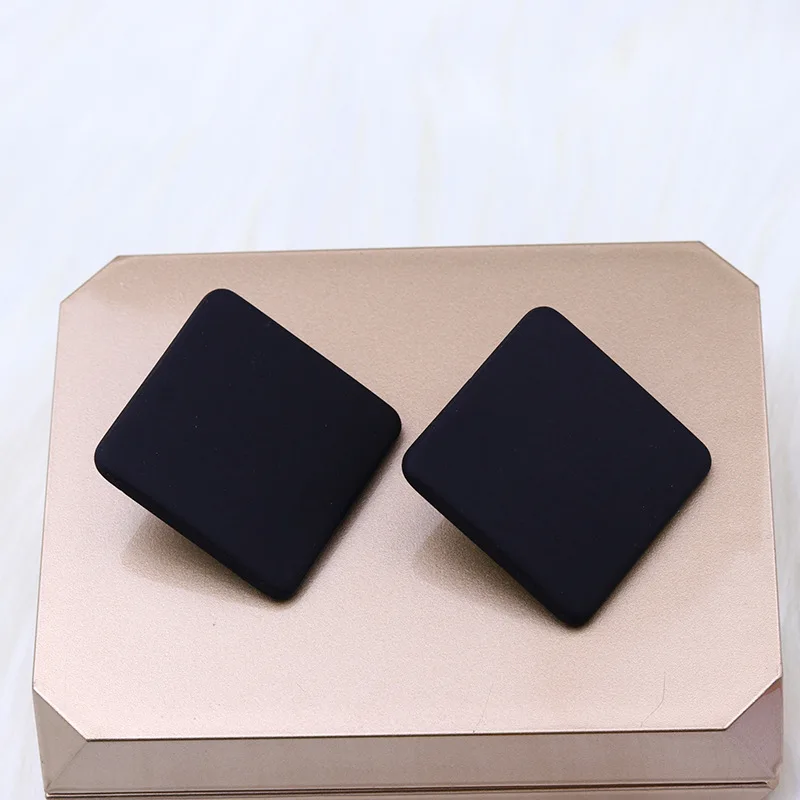 Matte Rectangle Stud Earrings for Men & Women