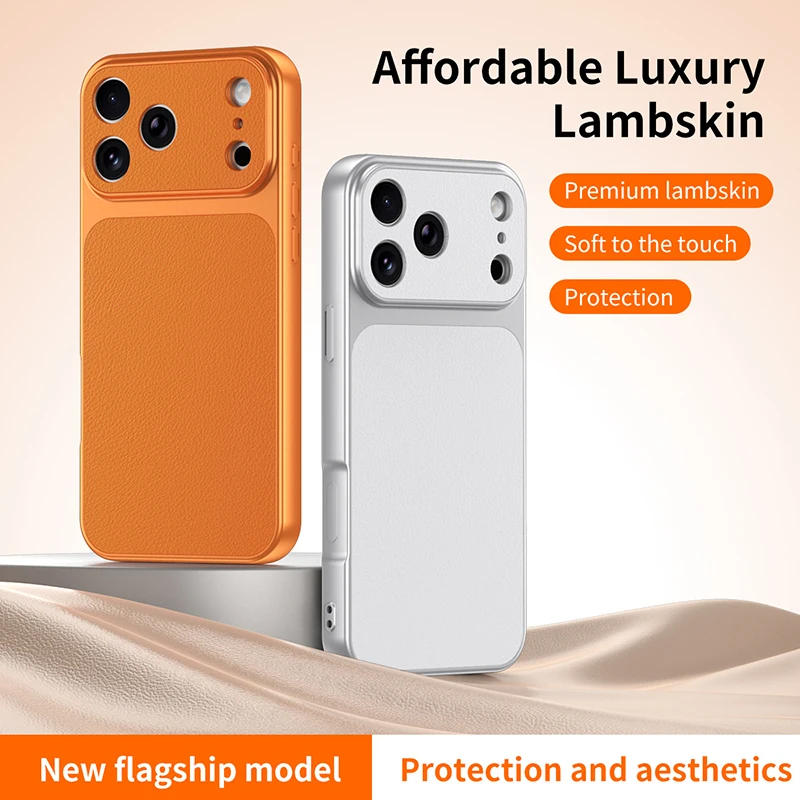 Luxury Faux Sheepskin Shockproof Phone Case with Matte Skin Back Cover
