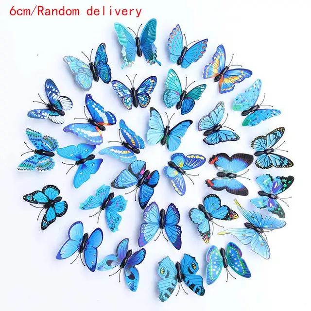 10PCS Fashion Butterfly Hair Clips for Women Girls Wedding Photography Head Clips Hairpin Hairgrips Decoration Hair Accessories 6cm blue