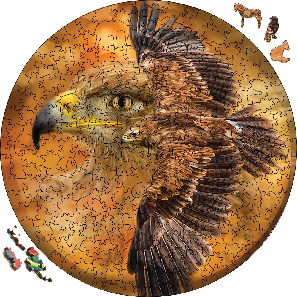 Ferocious Eagle Wooden Jigsaw Puzzle Festival Gift Toys For Adults Animal Wood Puzzles Holiday Gift Puzzle Toy For Kids