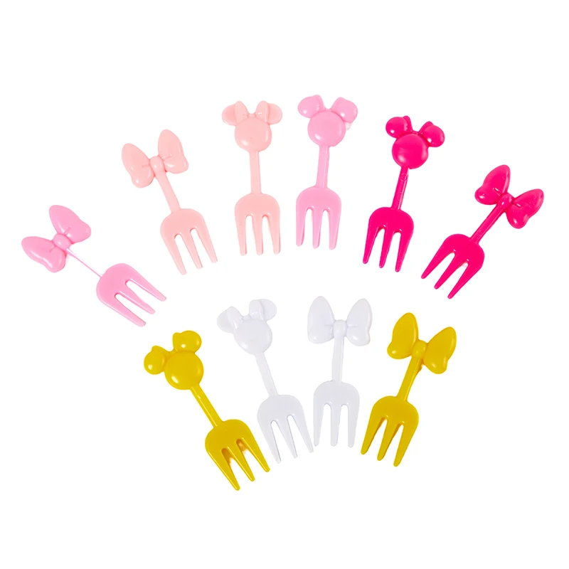 10Pcs Mini Cartoon Fruit Fork Children Snack Cake Dessert Toothpick Bento Lunches Party Decoration Fruit Fork