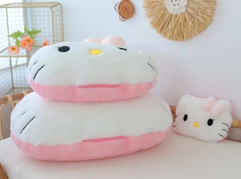Big Size Sanrio Hello Kitty Plush Back Cushion Hello Kitty Cuddly Pillow Comfortable Sofa Bed Decor Pillow Hug Plushies Gift