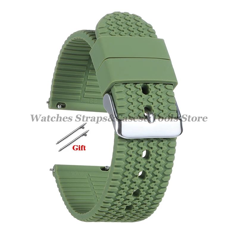 Premium Soft Silicone Quick Release Watch Band - Versatile Rubber Strap in Multiple Sizes
