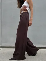 Parc Fee Fashion Loose Coffee Office Women Pants 2025 Casual High Waist Wide Trousers Elegant Full Length Pants Female Clothing - Image 3