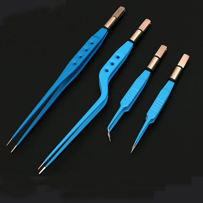 Surgical Instruments Bipolar Coagulating Tweezers Electrocoagulating Wire Insert Type High Temperature And High Pressure Electrocoagulation Forceps