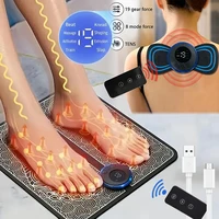 Electric Foot Massager Pad Neck Massage Set Portable Home Fatigue Relief Muscle Vibration Massage Pad Back Neck Massager 1