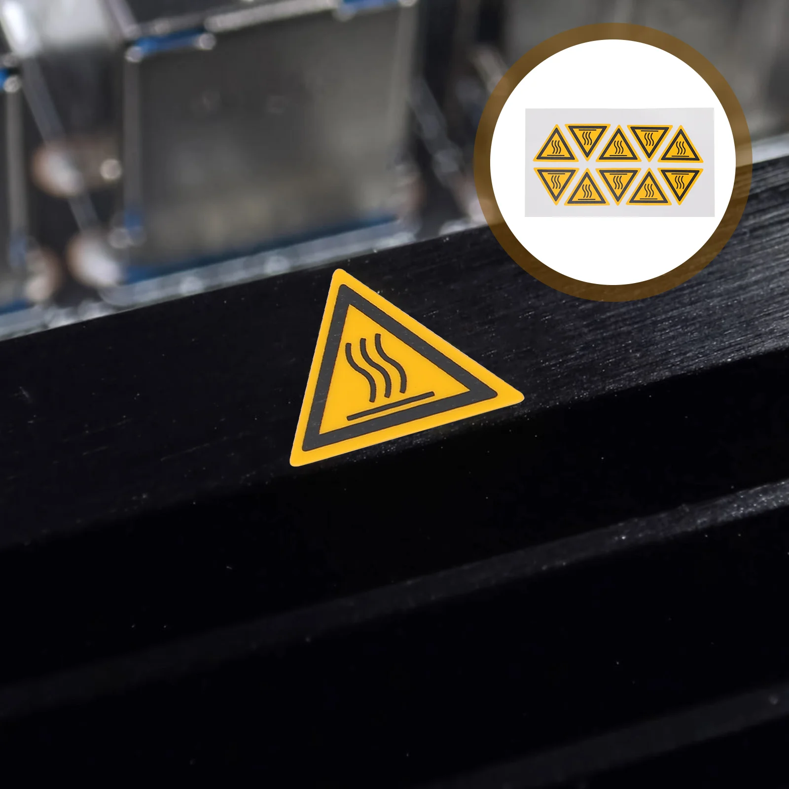 

10 Pcs Pay Attention High Temperature Warning Scald Label Sticker Touch Equipment Decal Pp Synthetic Paper Caution