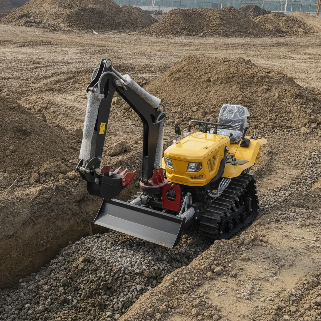 60 PS Multifunktionaler Raupenschlepper Diesel 2-in-1 Traktor-Bagger-Kombination für Landwirtschaft und Landräumung CE ISO Zertifiziert