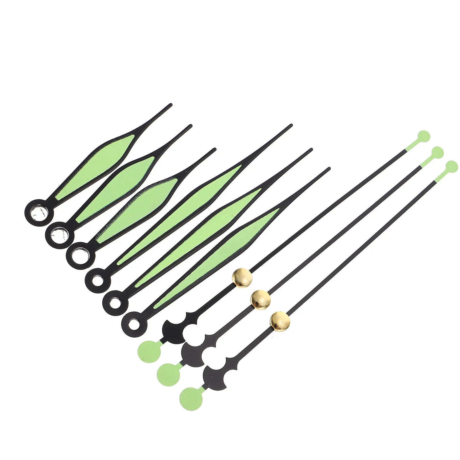 10세트 야광 시계 바늘 세트, 야간 조명 포인터 교체 DIY 수리 시계 제작 키트 부품 (벽시계용)
