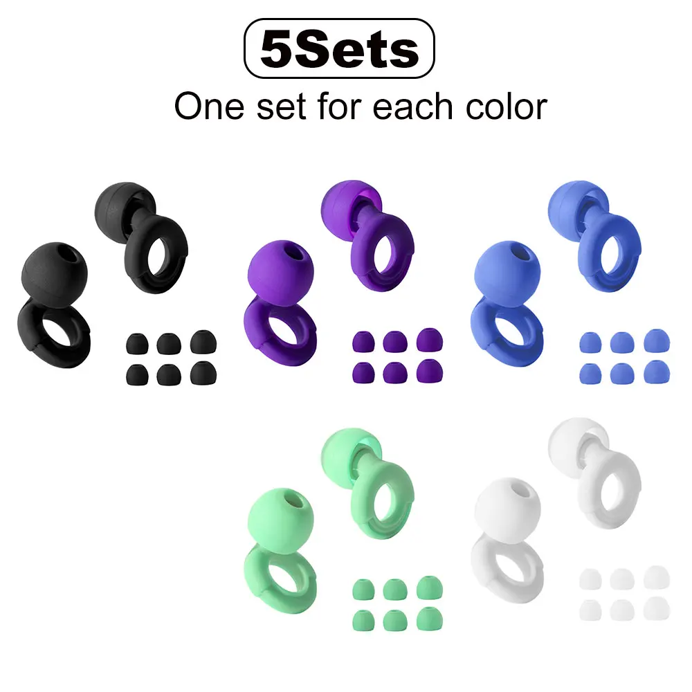 HUAK Super Soft Reusable Noise Reduction Ear Plugs – Ideal for Sleep, Swimming, and Work