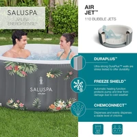 Large Round 2 To 3 Person Inflatable Hot Tub Portable Outdoor Spa with 110 AirJets and EnergySense Cover, Bathtubs 2