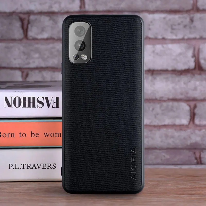 Luxury Textile Leather Skin Soft TPU Phone Case - Premium Hard Cover