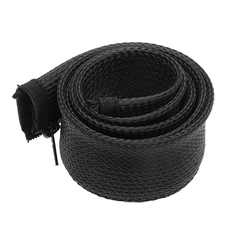 Dropship1M 지퍼 케이블 슬리브 유연한 나일론 와이어 케이블 관리 주최자 와이어 코드 Hider 보호 검정 흰색 회색