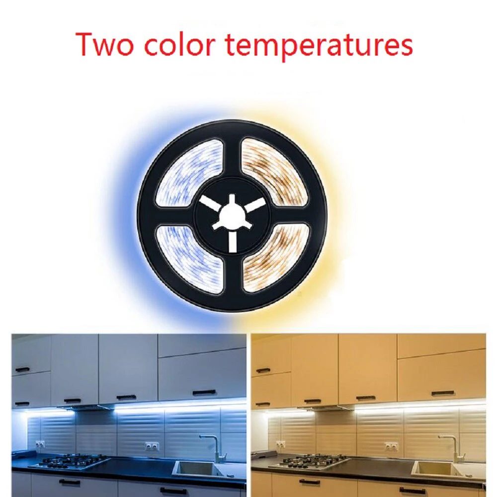 AA Battery Power Led Strip Light SMD2835 1-5M Flexible Lighting Ribbon Tape White/Warm White Strip Cabinet Lights Backlight 4