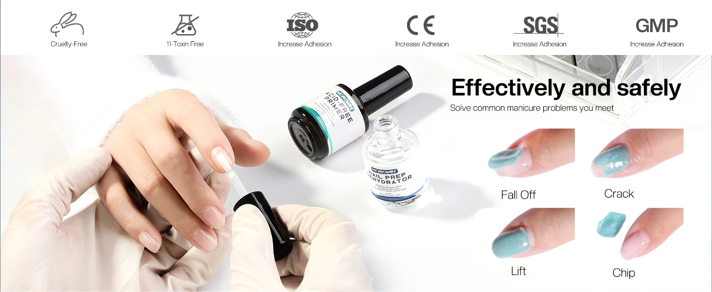 Description Picture 3 of itemProfessional Natural Nail Prep Dehydrator and Nail Acid-Free Primer Set,  Fast Air Dry For Gel Polish & Acrylic Powder 0.5oz