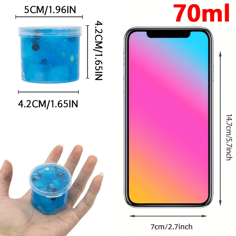 70/300ml Large Capacity Crunchy Slime Kit Premade Crystal Slime Set Super Soft And Non-Sticky Jelly Cube Slime Party Favor Gifts 2