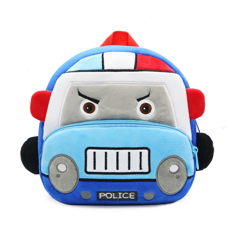 Stereo cartoon car backpack boy girl 2-4 years old kindergarten school bag kids backpack plush backpack 6